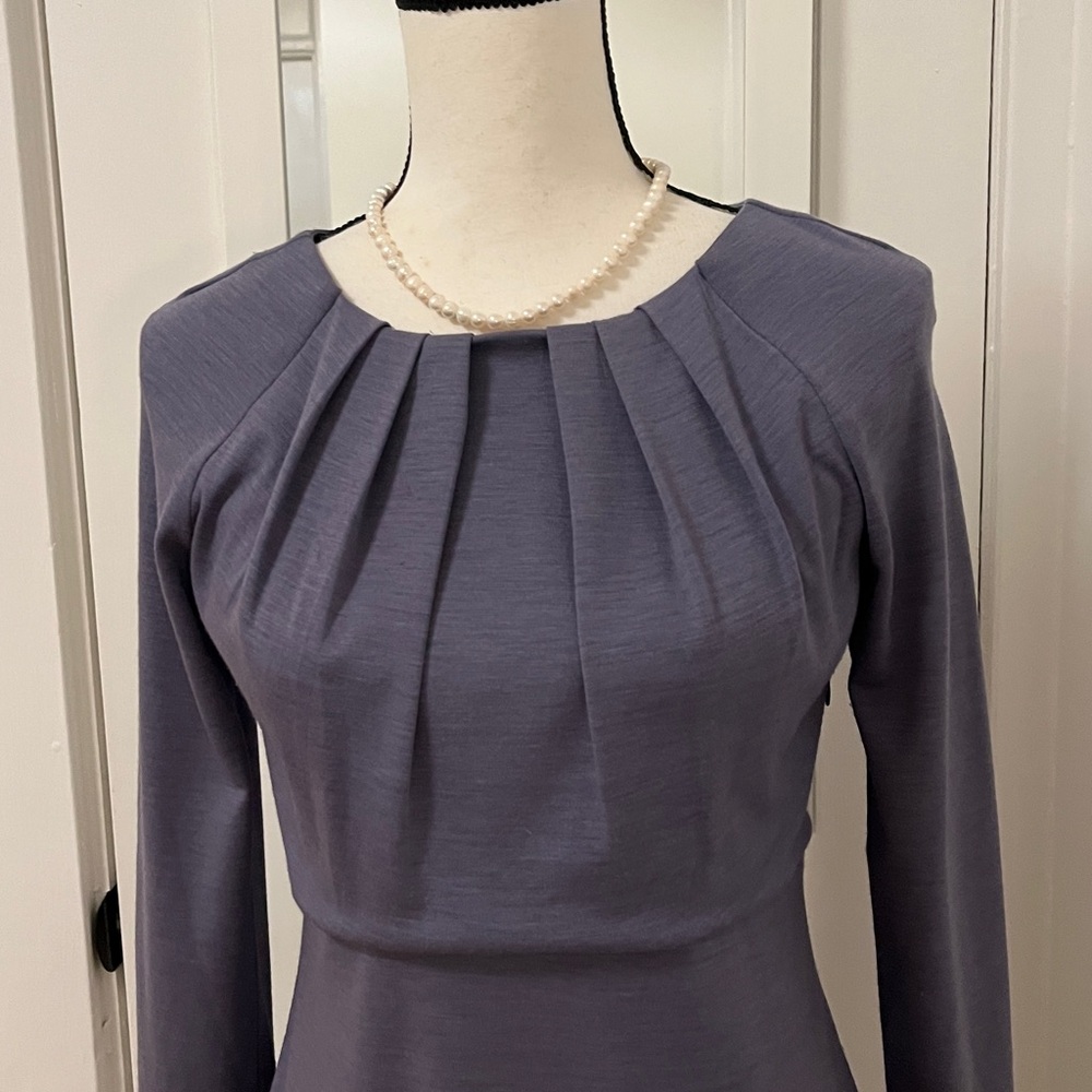 Piazza Sempione Made/Italy  Lavender Stretch Sheath Long Sleeve Knee Length Sz 6